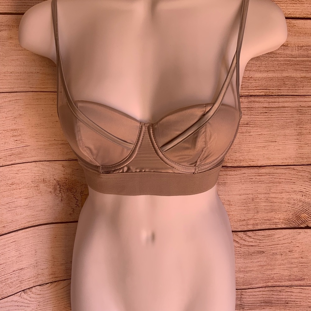 Carli Bybel Closet Asos Silver Bralette Size 32C Preowned